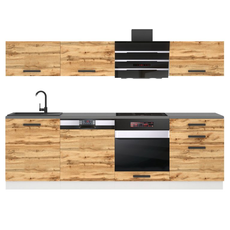 Meubles de cuisine Premium Version Complète 240 cm en chêne chêne wotan chêne sonoma sans plan de travail Fabricant TOR LINDA/0/WT/DW/0/B1