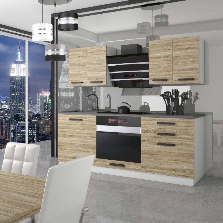 Meubles de cuisine Premium Version Complète 180 cm en chêne chêne wotan chêne sonoma sans plan de travail Fabricant TOR MARY/0/WT/DS/0/B1