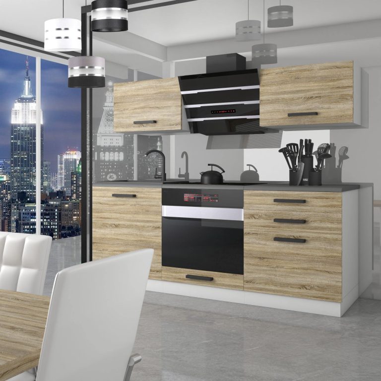 Meubles de cuisine Premium Version Complète 180 cm en chêne chêne wotan chêne sonoma sans plan de travail Fabricant TOR SOPHIA/0/WT/DS/0/B1