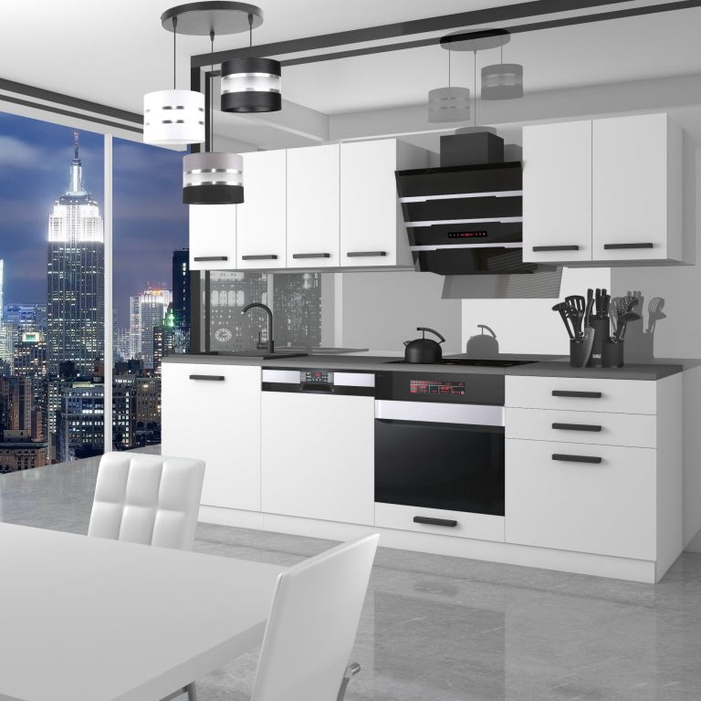 Meubles de cuisine Premium Version Complète 240 cm blanc mat sans plan de travail Fabricant TOR SUSAN/0/WT/WT/0/B1