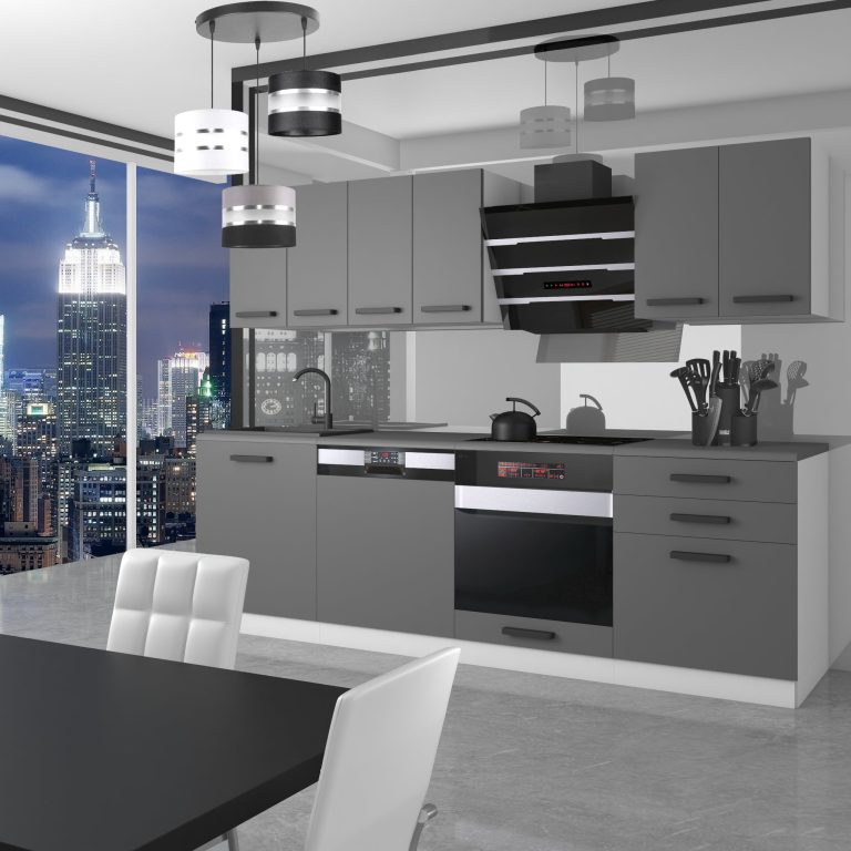 Meubles de cuisine Premium Version Complète 240 gris graphite anthracite sans plan de travail Fabricant TOR SUSAN/0/WT/SR/0/B1