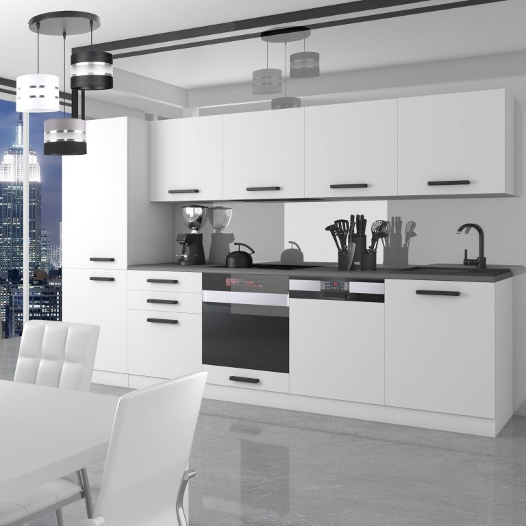 Meubles de cuisine Premium Version Complète 300 cm blanc mat sans plan de travail Fabricant TOR ROSE/0/WT/WT/0/B1