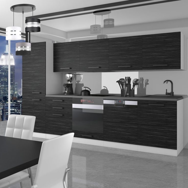 Meubles de cuisine Premium Version Complète 300 cm noir ébène sombre sans plan de travail Fabricant TOR ROSE/0/WT/HK/0/B1