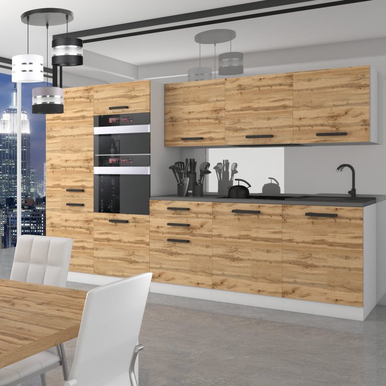 Meubles de cuisine Premium Version Complète 300 cm en chêne chêne wotan chêne sonoma avec plan de travail Fabricant TOR GRACE/0/WT/DW/B/B1
