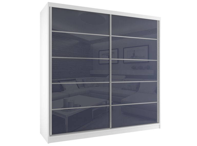 Armoire coulissante 200 cm gris acier brillant Fabricant BH SZP1/2/W/WI/5S/HI