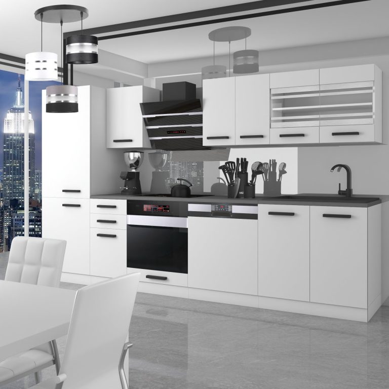 Meubles de cuisine Premium Version Complète 300 cm blanc mat sans plan de travail Fabricant TOR CINDY/0/WT/WT/0/B1