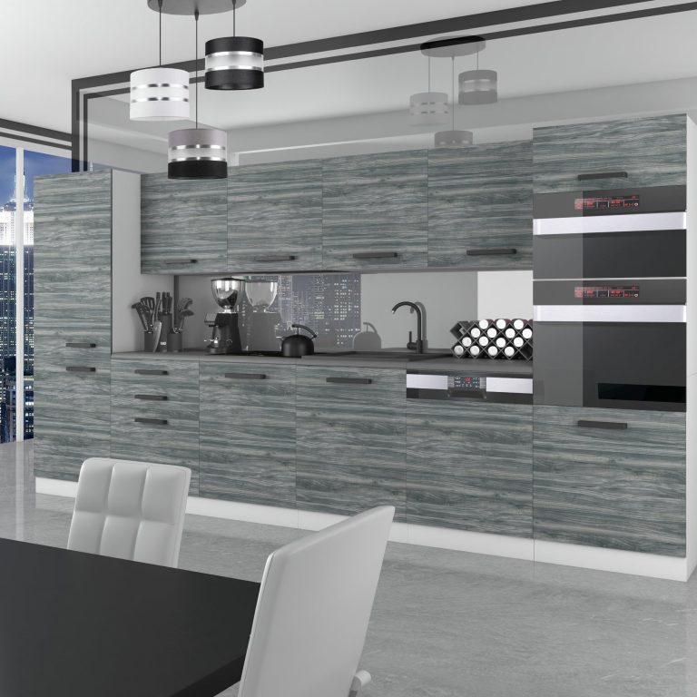 Meubles de cuisine Premium Version Complète 360 gris graphite anthracite sans plan de travail Fabricant TOR NAOMI/0/WT/GW/0/B1