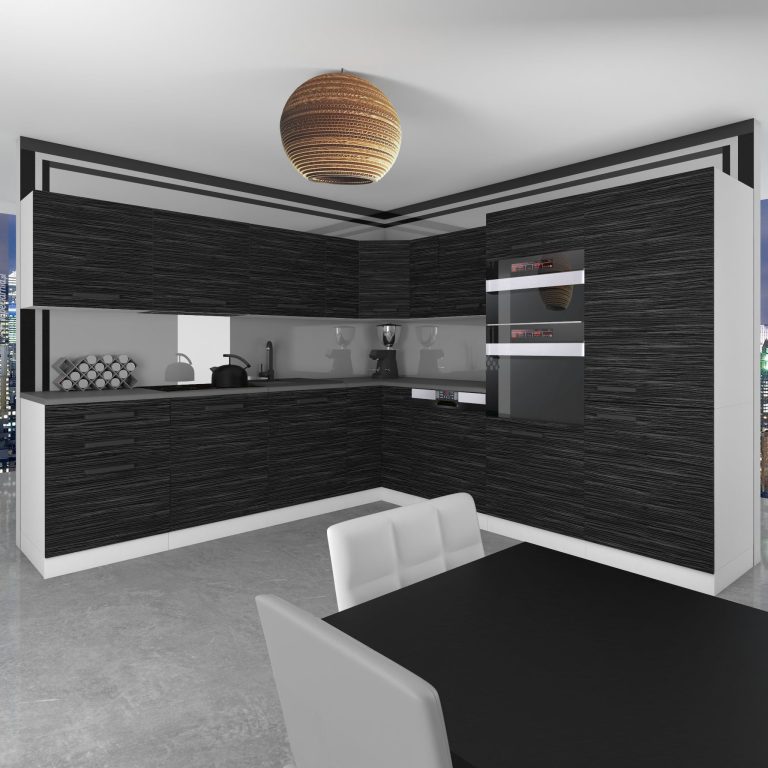 Meubles de cuisine Premium Version Complète 540 cm noir ébène sombre sans plan de travail Fabricant TOR JANE/0/WT/HK/0/B1
