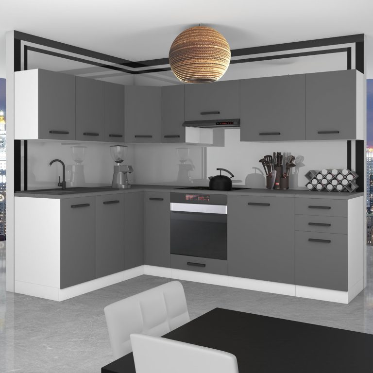 Meubles de cuisine Premium Version Complète 420 gris graphite anthracite sans plan de travail Fabricant TOR JANET/0/WT/SR/0/B1