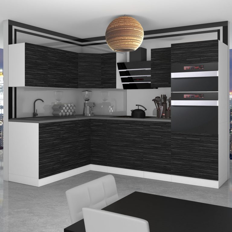 Meubles de cuisine Premium Version Complète 420 cm noir ébène sombre sans plan de travail Fabricant TOR MELANIE/0/WT/HK/0/B1
