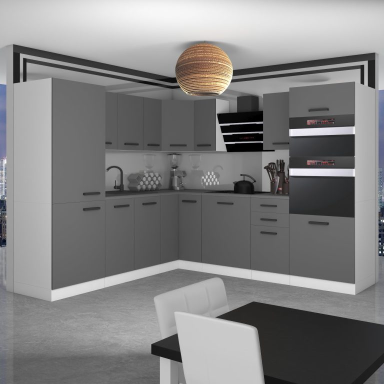 Meubles de cuisine Premium Version Complète 480 gris graphite anthracite sans plan de travail Fabricant TOR STACY/0/WT/SR/0/B1