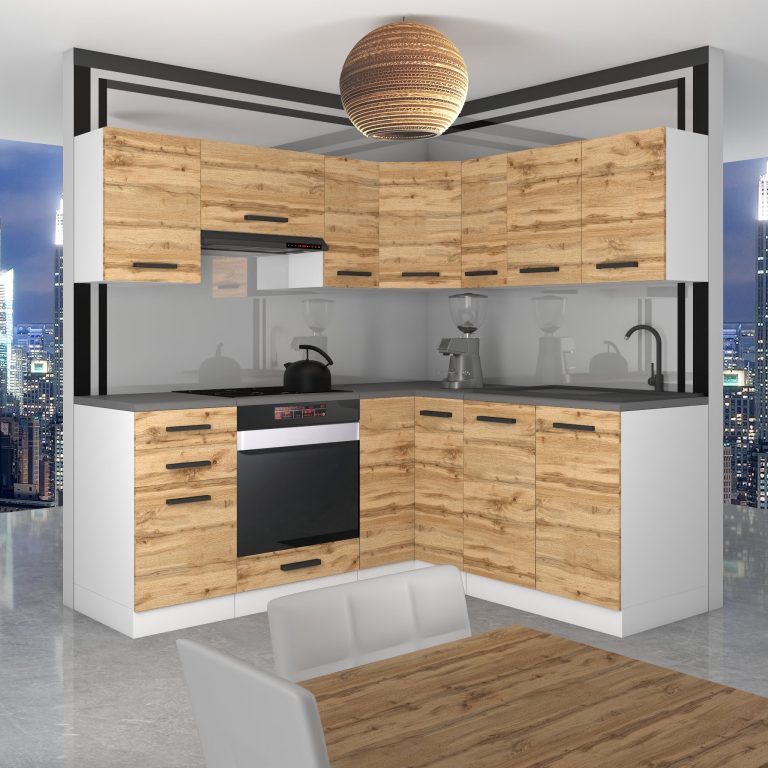 Meubles de cuisine Premium Version Complète 380 cm en chêne chêne wotan chêne sonoma sans plan de travail Fabricant TOR SARAH/1/WT/DW/0/B1