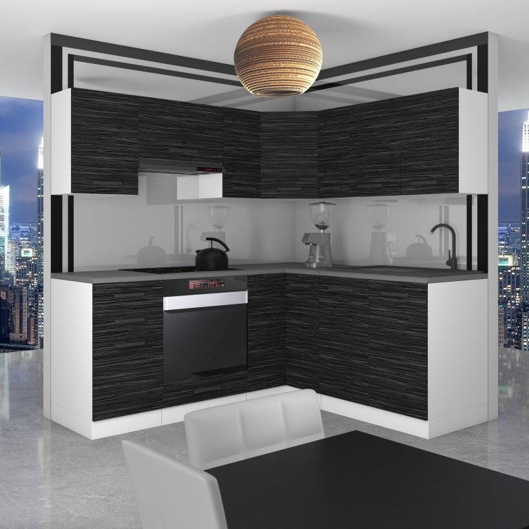 Meubles de cuisine Premium Version Complète 380 cm noir ébène sombre sans plan de travail Fabricant TOR SARAH/1/WT/HK/0/B1
