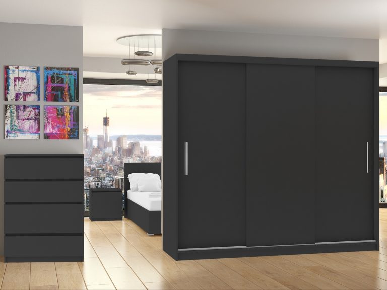 Armoire coulissante 232 cm noir ébène foncé Fabricant SI SZP4/2/1B/3B/0/AL