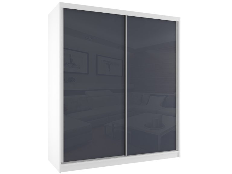 Armoire coulissante 158 cm gris acier brillant Fabricant BM SZP3/2/W/W/S/HI