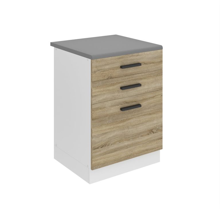 Meuble bas de cuisine 60 cm tiroirs TOR SDSZ60/0/WT/DS/B/B1/PP
