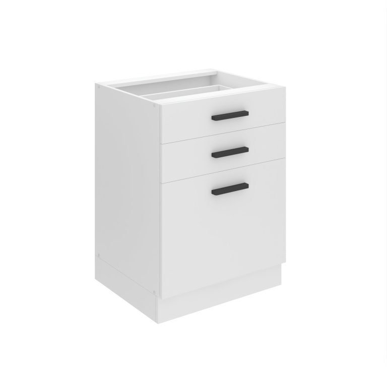 Meuble bas de cuisine 60 cm tiroirs  TOR SDSZ60/0/WT/WT/0/B1/PP