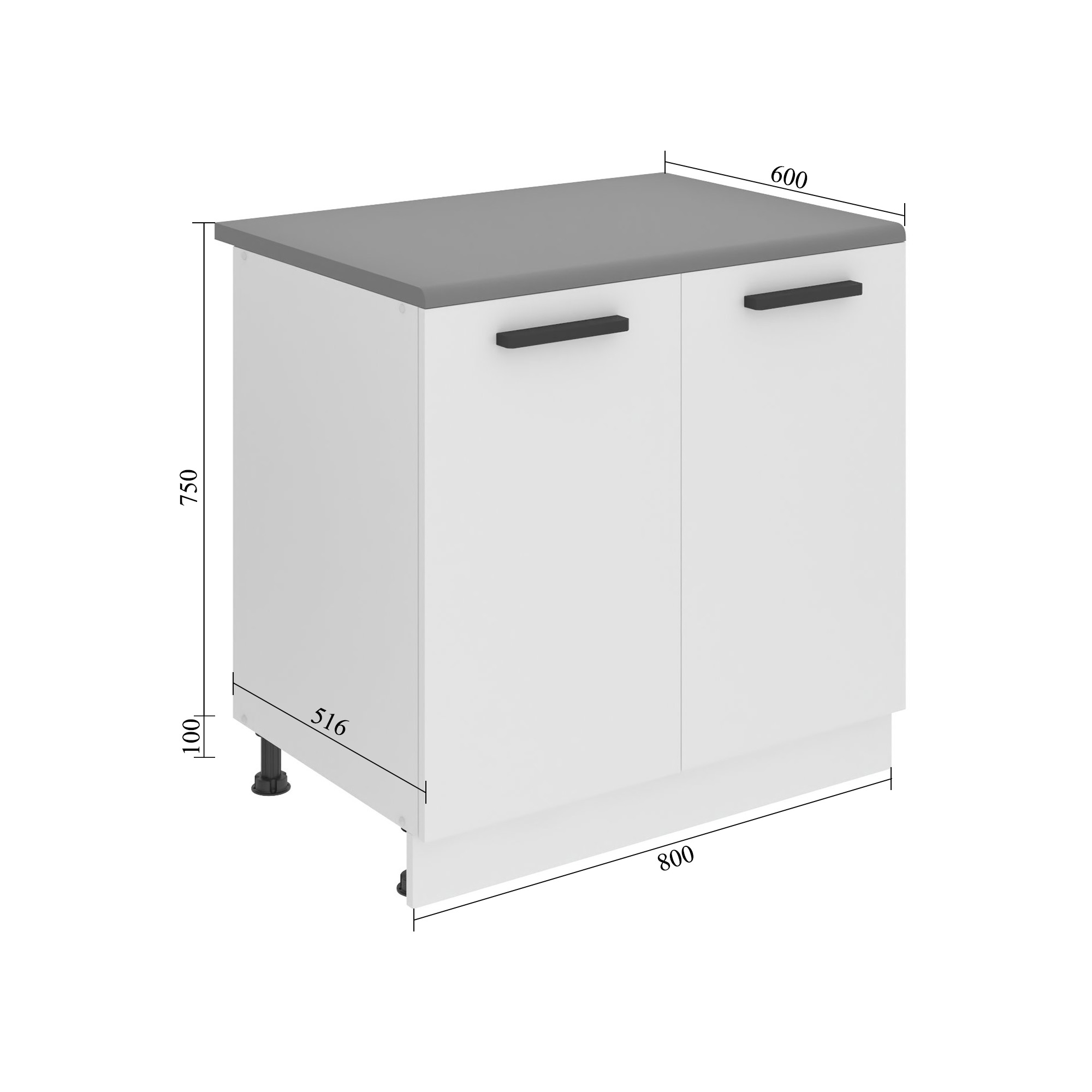 Meuble bas de cuisine 80 cm TOR SD80/0/WT/DS/0/B1/PP