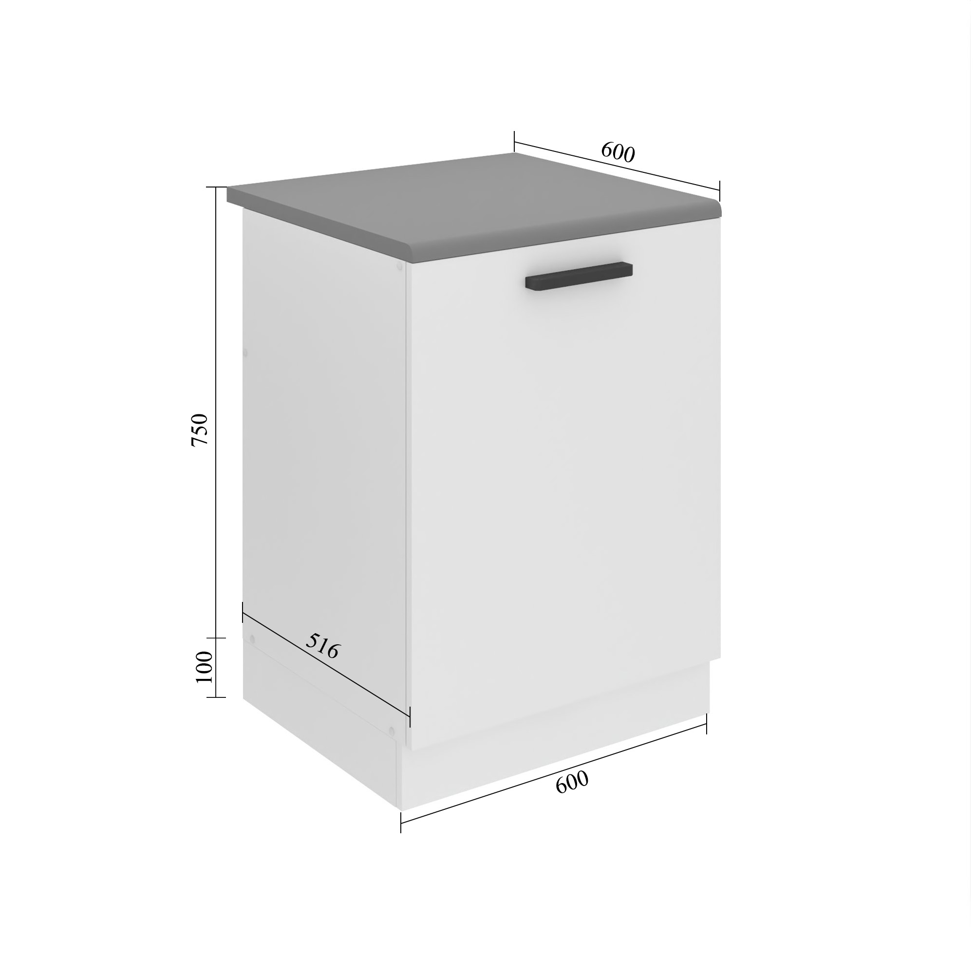 Meuble sous évier de cusine 60 cm TOR SDZ60/0/WT/DW/0/B1/PP