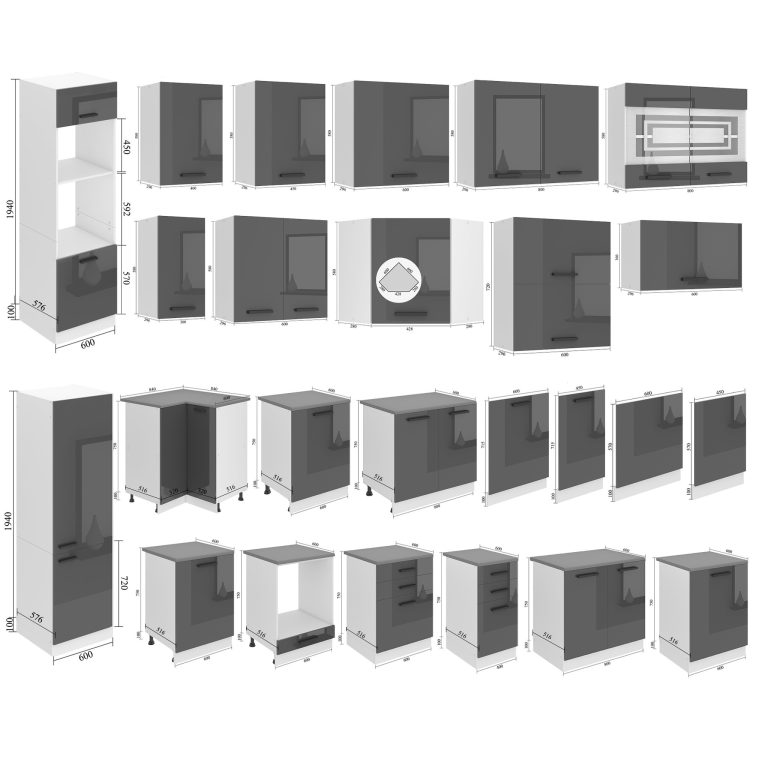 Meuble sous évier de cusine 60 cm INF SDZ60/0/WT/S/B/B1/PP