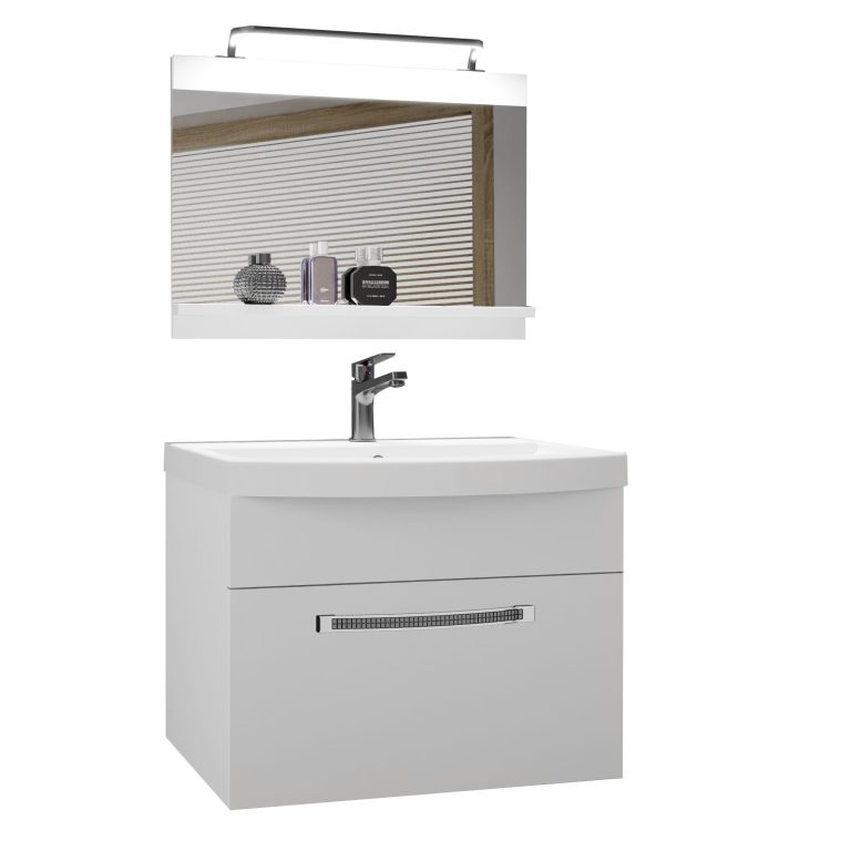 Ensemble de meubles de salle de bain Glamour 1 GLA M 1/0/W/W/0/MB/PP