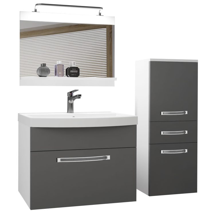 Ensemble de meubles de salle de bain Glamour GLA M 2/0/W/SR/0/MB/PP