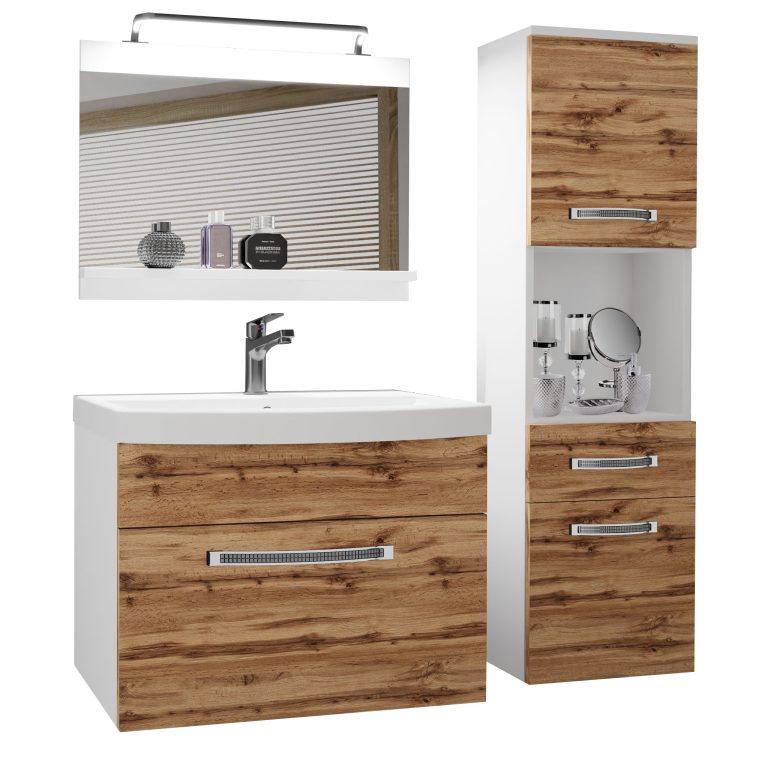 Ensemble de meubles de salle de bain Glamour 42 GLA M 3/0/W/DW/0/MB/PP