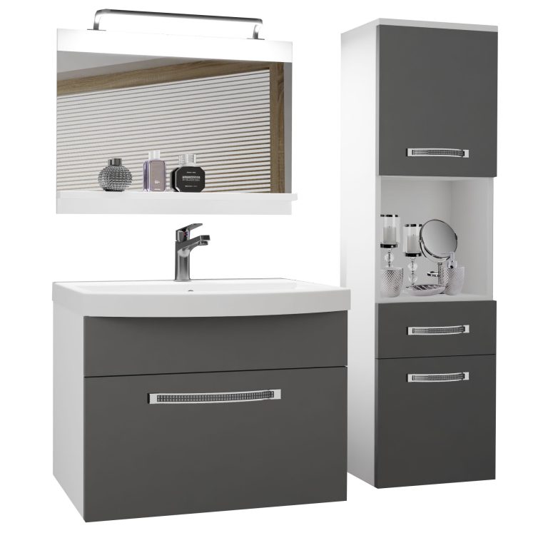 Ensemble de meubles de salle de bain Glamour 41 GLA M 3/0/W/SR/0/MB/PP