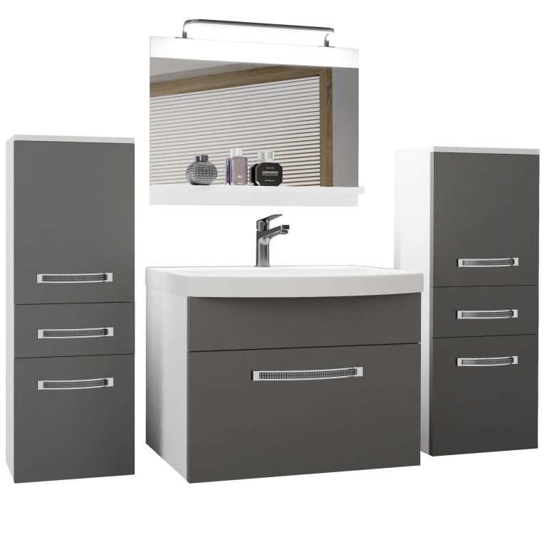 Ensemble de meubles de salle de bain Glamour 60 GLA M 4/0/W/SR/0/MB/PP