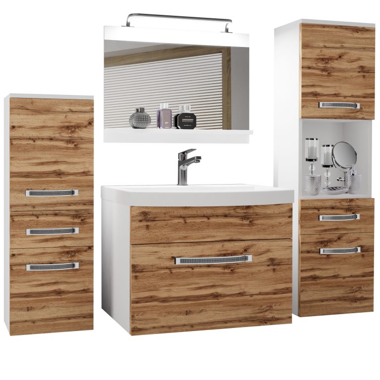 Ensemble de meubles de salle de bain Glamour 80 GLA M 5/0/W/DW/0/MB/PP