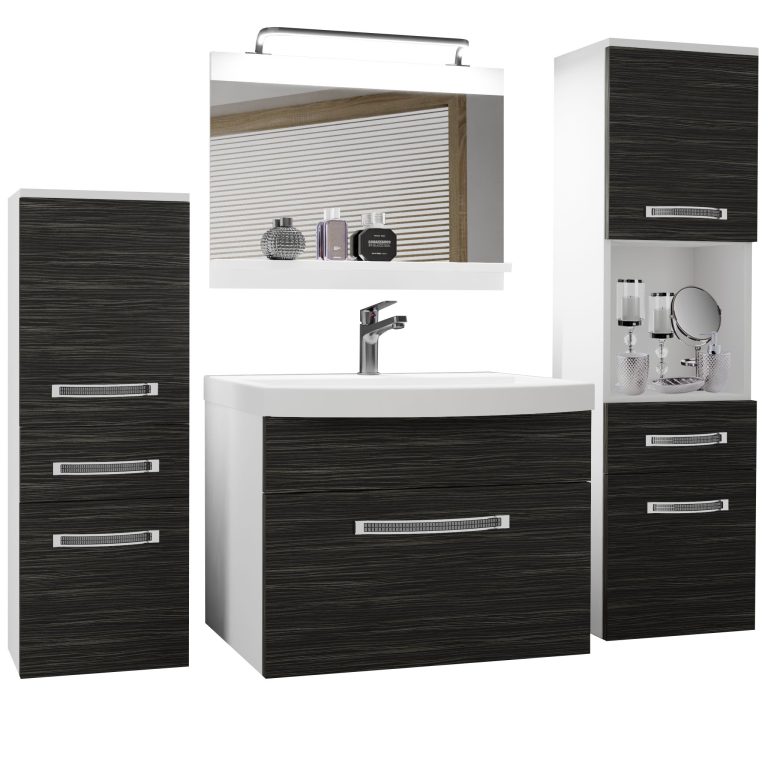 Ensemble de meubles de salle de bain Glamour 78 GLA M 5/0/W/HK/0/MB/PP