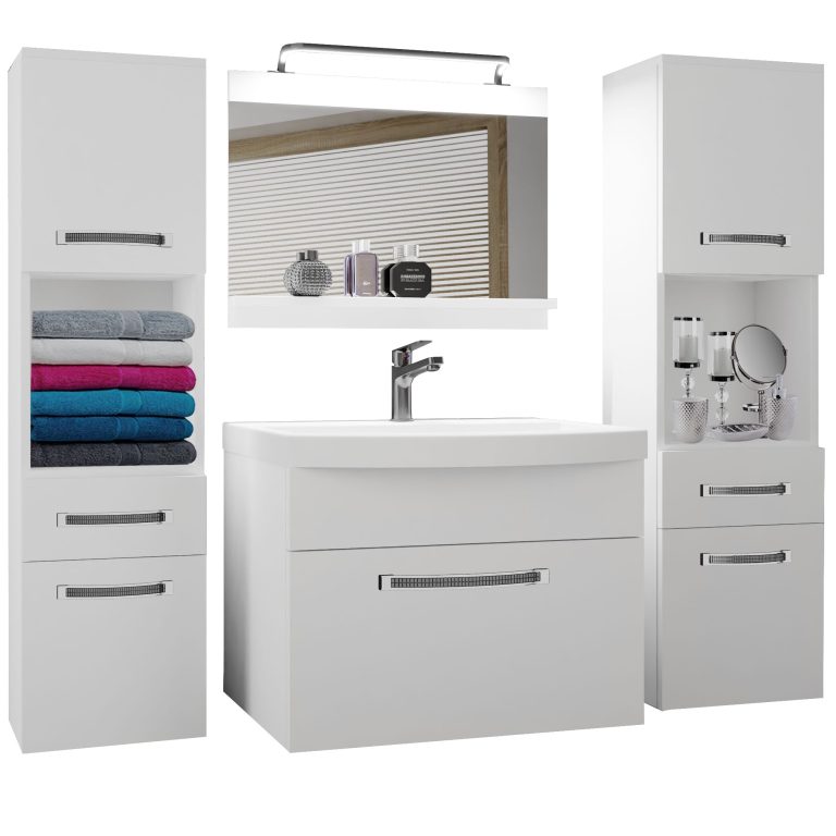 Ensemble de meubles de salle de bain Glamour 96 GLA M 6/0/W/W/0/MB/PP