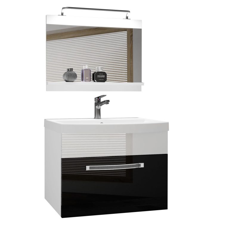Ensemble de meubles de salle de bain Glamour 10 GLA P 1/0/W/BW/0/MB/PP