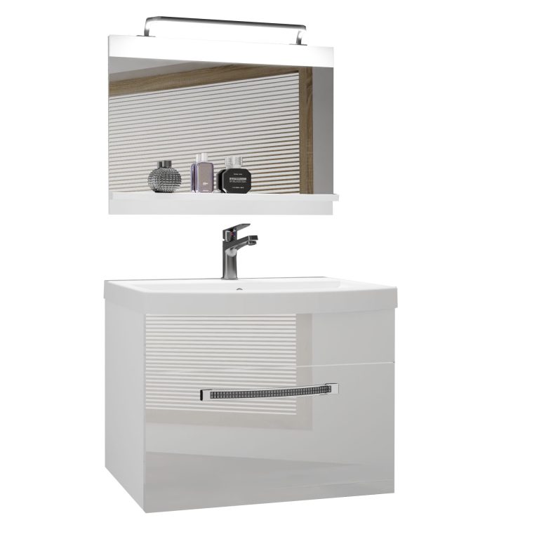 Ensemble de meubles de salle de bain Glamour 5 GLA P 1/0/W/W/0/MB/PP