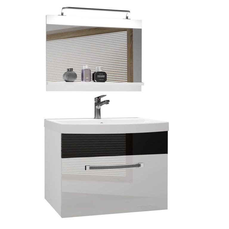 Ensemble de meubles de salle de bain Glamour 8 GLA P 1/0/W/WB/0/MB/PP

