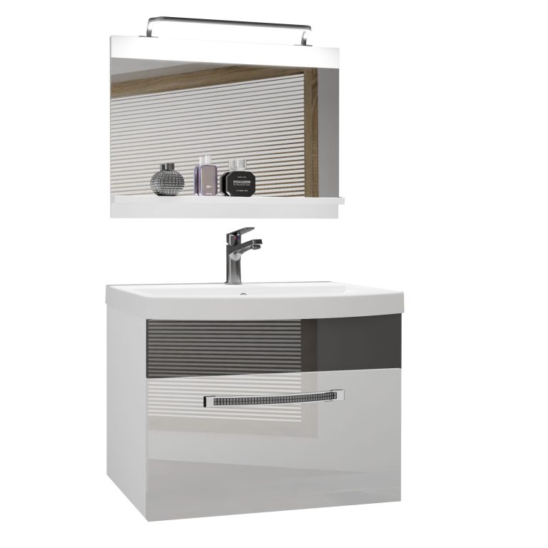 Ensemble de meubles de salle de bain Glamour 9 GLA P 1/0/W/WS/0/MB/PP