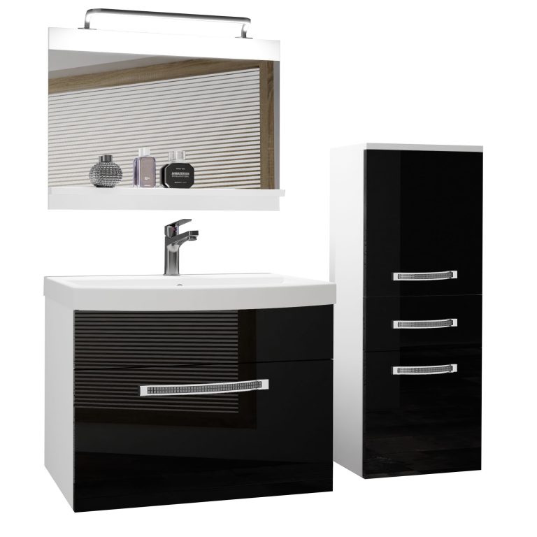 Ensemble de meubles de salle de bain Glamour 25 GLA P 2/0/W/B/0/MB/PP