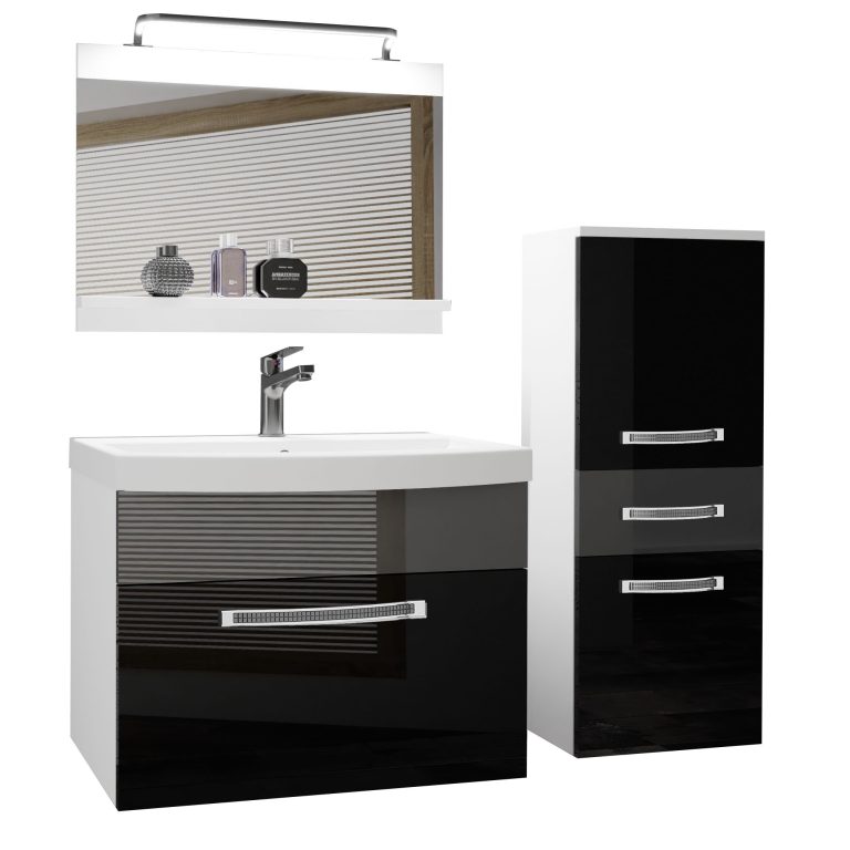 Ensemble de meubles de salle de bain Glamour 30 GLA P 2/0/W/BS/0/MB/PP
