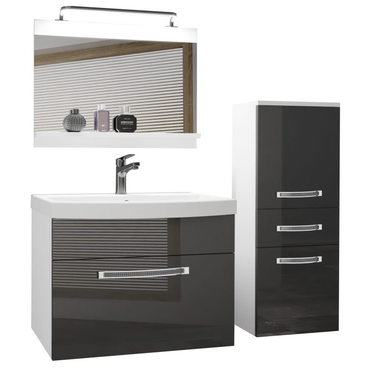Ensemble de meubles de salle de bain Glamour 26 GLA P 2/0/W/S/0/MB/PP