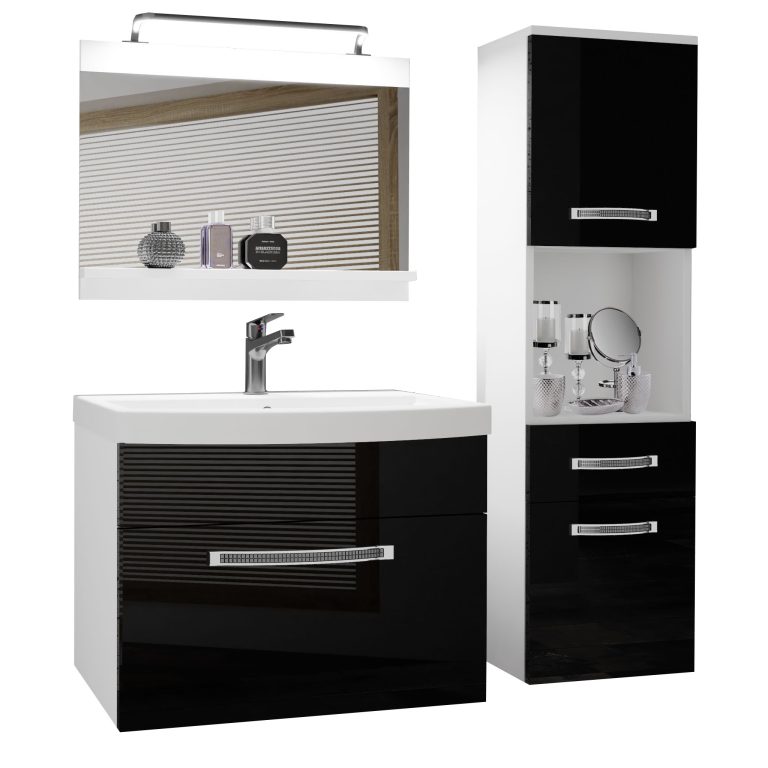 Ensemble de meubles de salle de bain Glamour 44 GLA P 3/0/W/B/0/MB/PP
