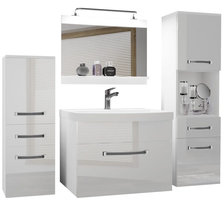 Ensemble de meubles de salle de bain Glamour 81 GLA P 5/0/W/W/0/MB/PP