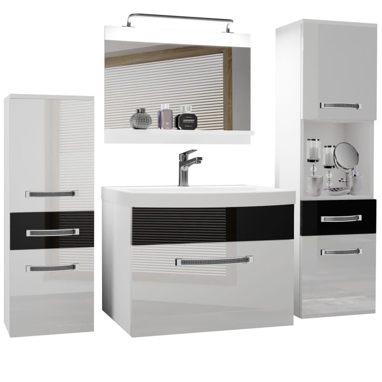 Ensemble de meubles de salle de bain Glamour 84  GLA P 5/0/W/WB/0/MB/PP