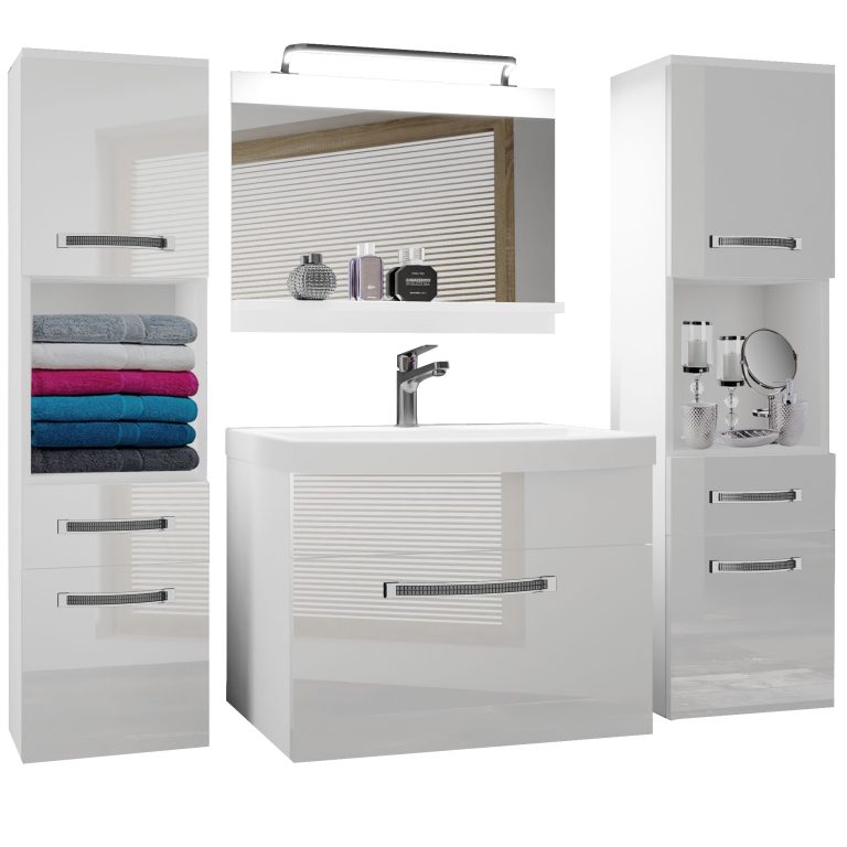 Ensemble de meubles de salle de bain Glamour 100 GLA P 6/0/W/W/0/MB/PP