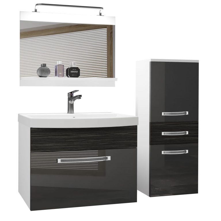 Ensemble de meubles de salle de bain Glamour 33 GLA PM 2/0/W/SHK/0/MB/PP