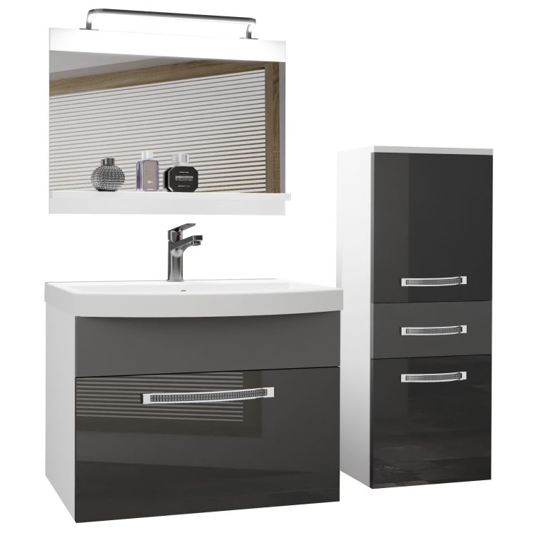 Ensemble de meubles de salle de bain Glamour 34 GLA PM 2/0/W/SSR/0/MB/PP