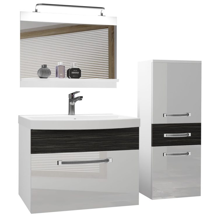 Ensemble de meubles de salle de bain Glamour 35 GLA PM 2/0/W/WHK/0/MB/PP