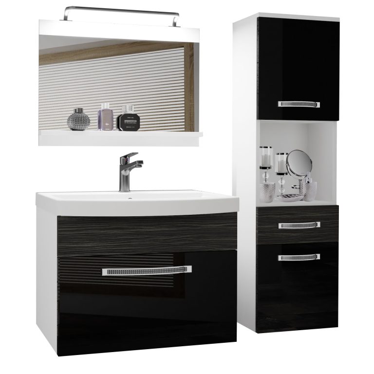  Ensemble de meubles de salle de bain Glamour 56 GLA PM 3/0/W/BHK/0/MB/PP