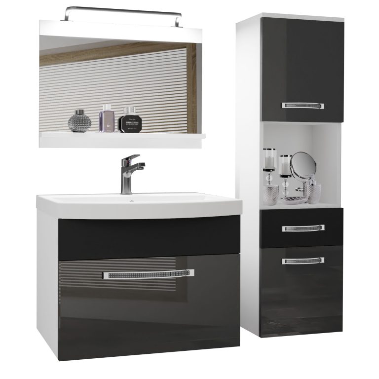 Ensemble de meubles de salle de bain Glamour 51 GLA PM 3/0/W/SB/0/MB/PP