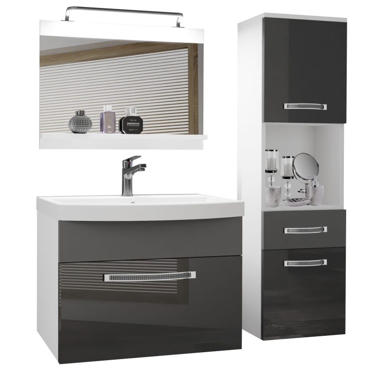 Ensemble de meubles de salle de bain Glamour 53 GLA PM 3/0/W/SSR/0/MB/PP