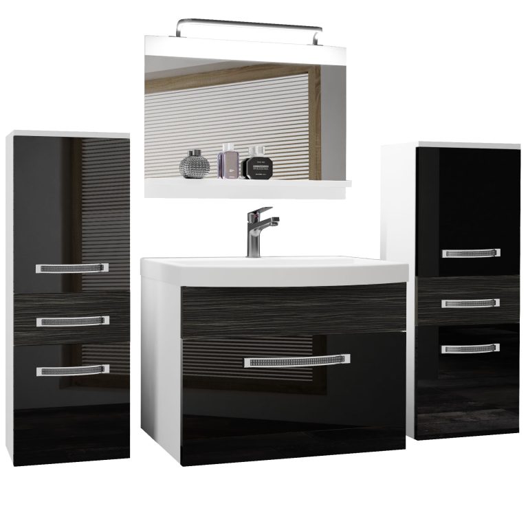 Ensemble de meubles de salle de bain Glamour 75 GLA PM 4/0/W/BHK/0/MB/PP